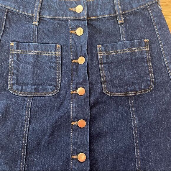 Divided By H&M Denim Jean Mini Skirt Women’s Size 6 Full Button Front - Picture 3 of 6
